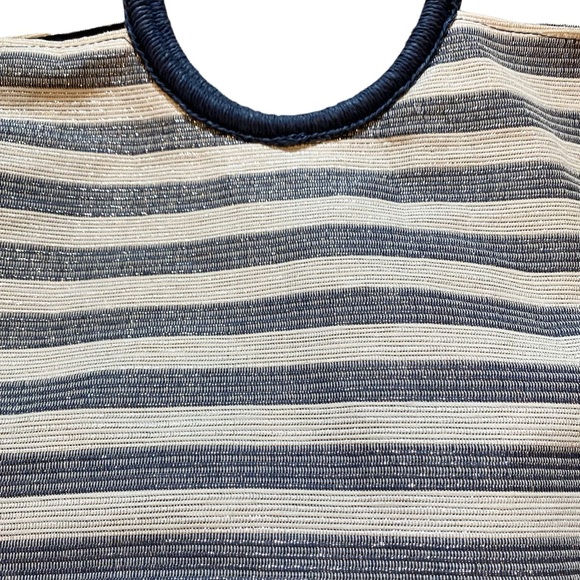 Large Lightweight Navy & Cream Tote - Picture 3 of 8